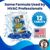 HVAC Guys AC Drain Pan Tablets 12PK | Flow Treat Tablets Prevents Odors, Keeps HVAC Drain Pan Clean, Prevents Overflow | One Tablet Lasts up to 4