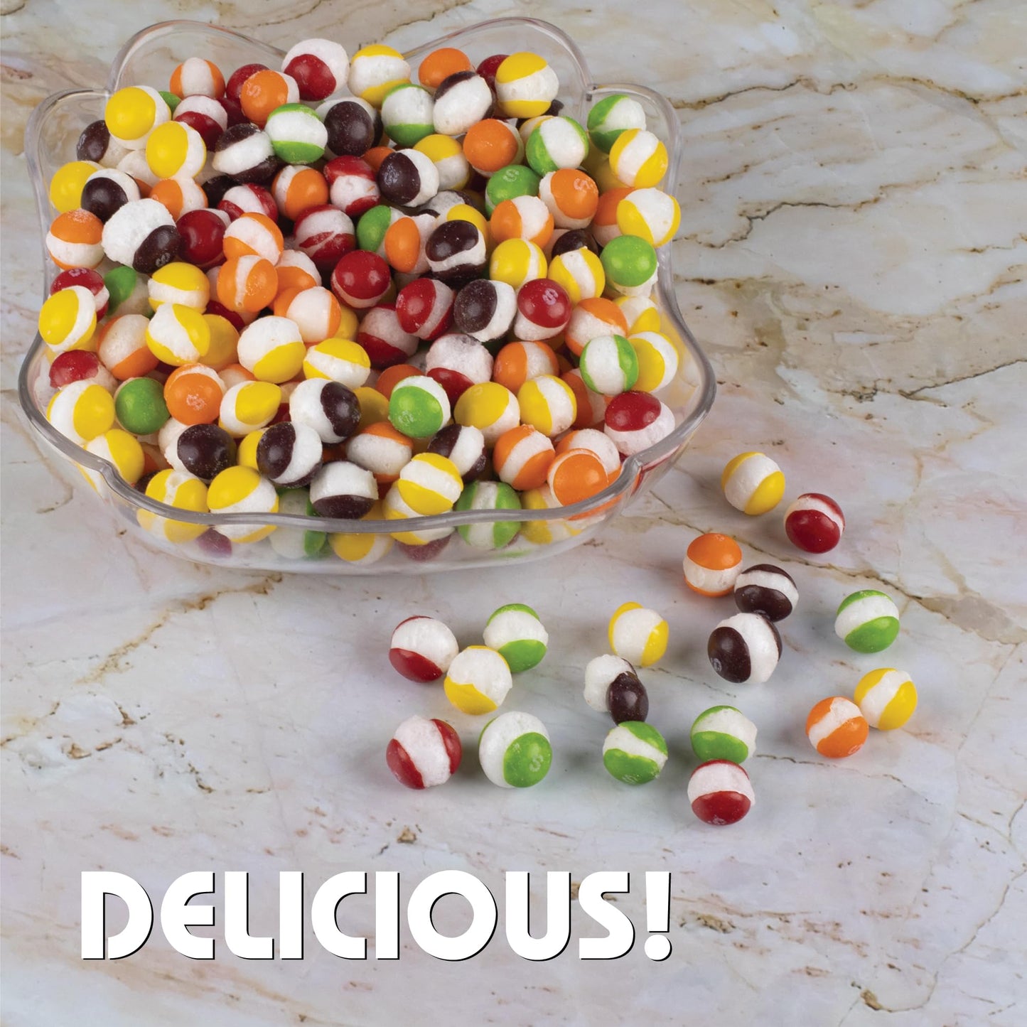 MiMa Flavorful Freeze-Dried Asteroids - Assorted Fruit Candy (10oz, Original Rainbow) - Mothers Day Candy, Basket Stuffers & Fillers, Crunchy Freeze