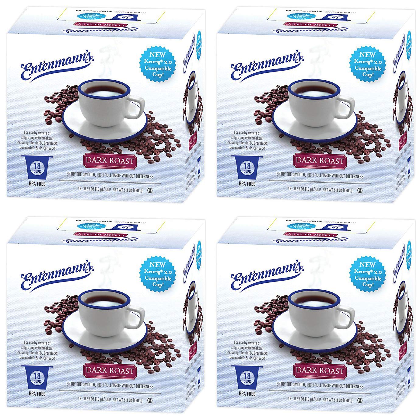Entenmann's Single Serve Coffee, 4/18 count boxes (72 total) (Dark Roast)