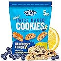 Cooper Street Twice Baked Lemon Blueberry Biscotti Cookies - Light and Crispy Coffee Cookie Bites - Traditional Low Calorie Italian Snacks for Adults