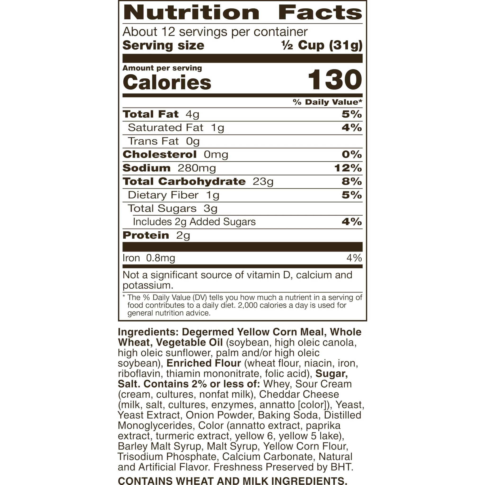 Chex Mix Cheddar Snack Mix, Savory Snack Bag, Family Size, 13.5 oz