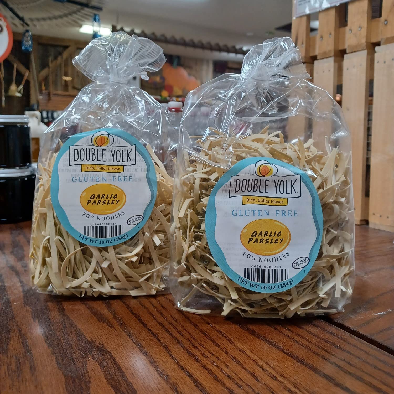 Gluten Free Homestyle Amish Egg Noodles Garlic Parsley Pack of 2 Bags