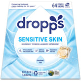 Dropps Sensitive Skin Laundry Detergent Pods, Unscented (64 Ct) - Hypoallergenic & Dermatologist Tested | Free & Clear | Laundry Pods for Sensitive