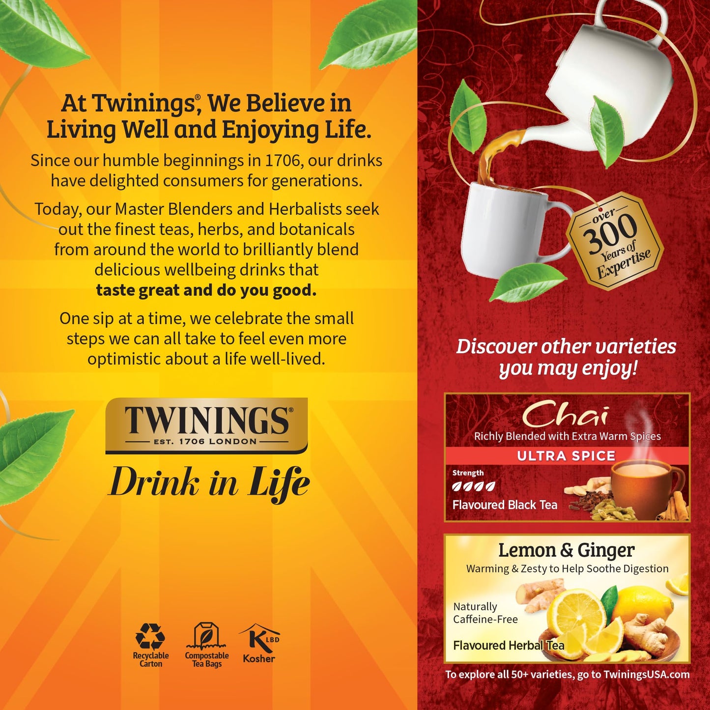 Twinings of London Chai Tea Bags, 25 Count