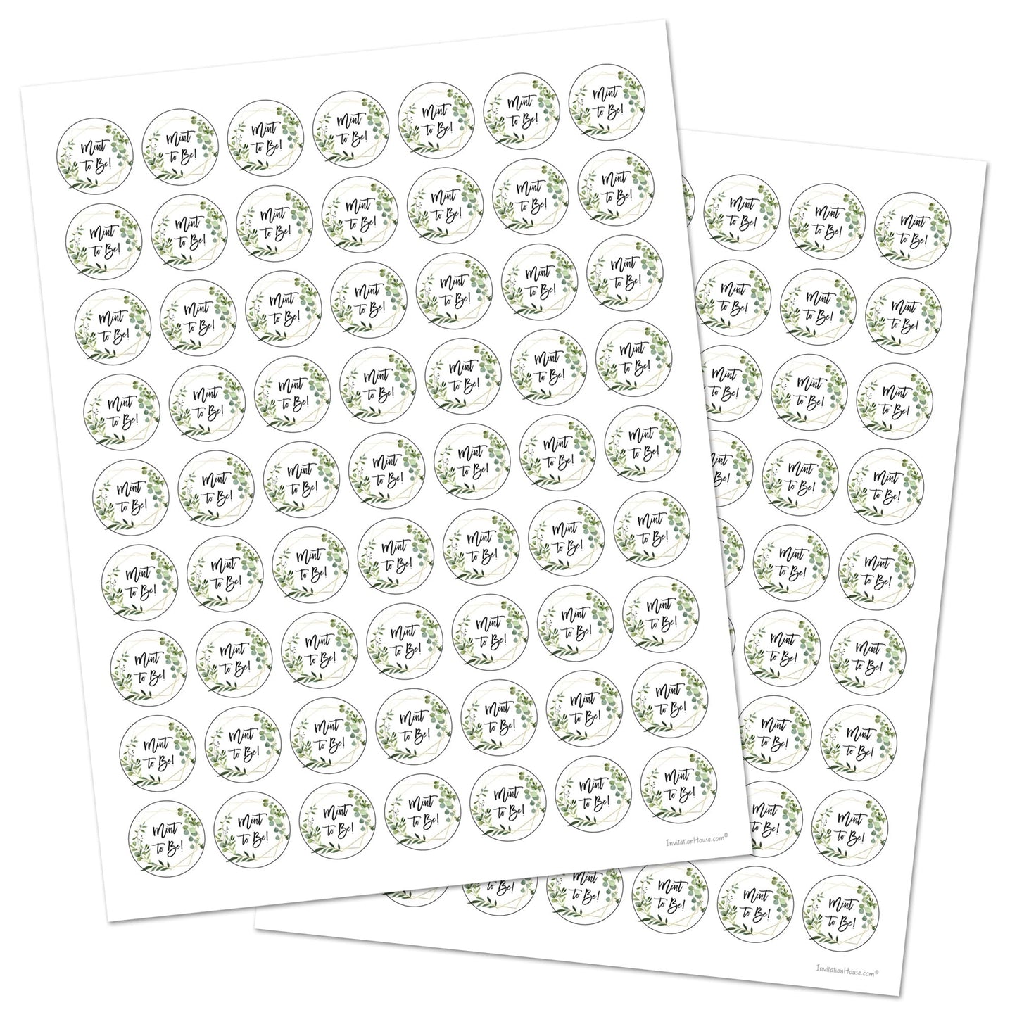 1"" Round Mint to Be Candy Favor Stickers - 126 Labels