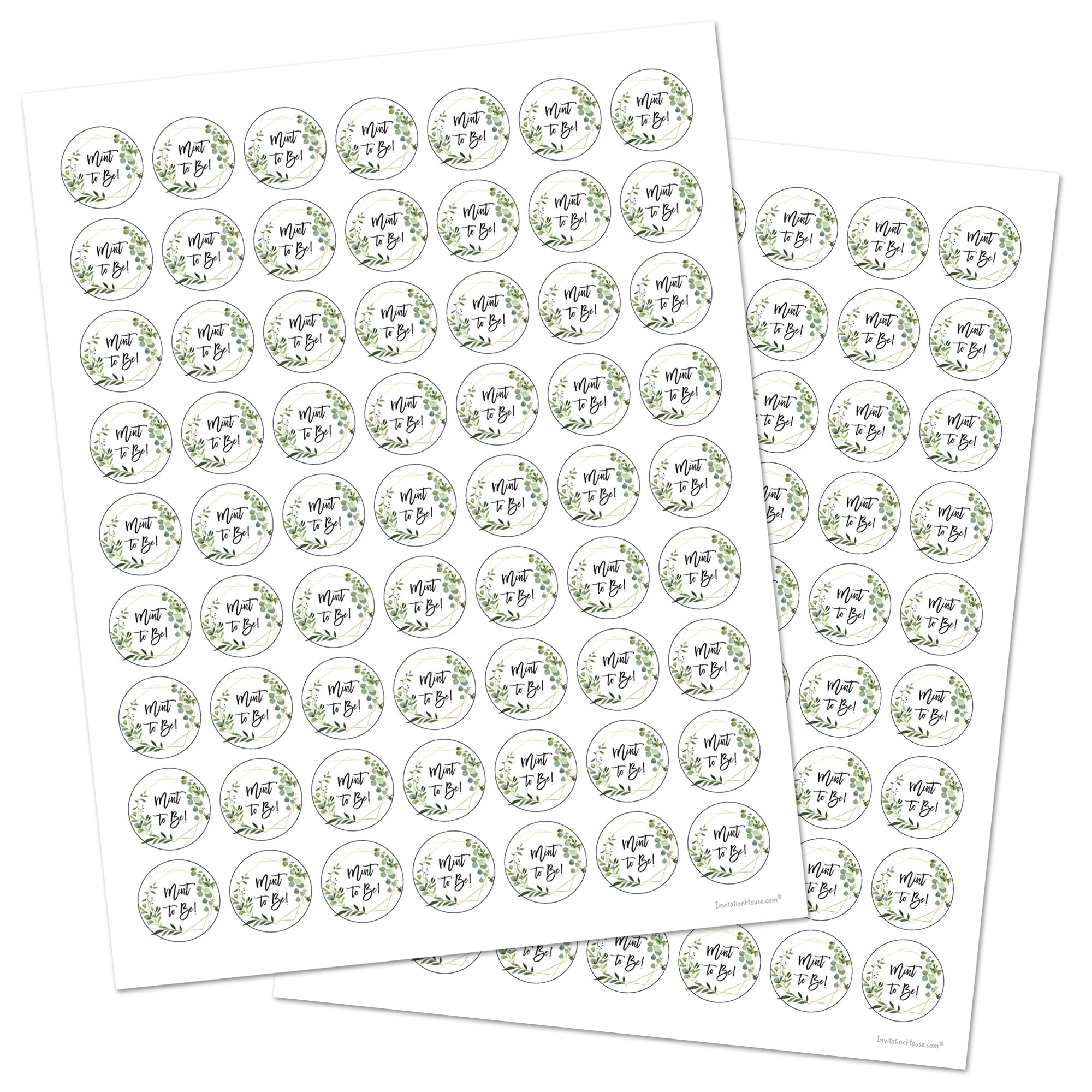 1"" Round Mint to Be Candy Favor Stickers - 126 Labels