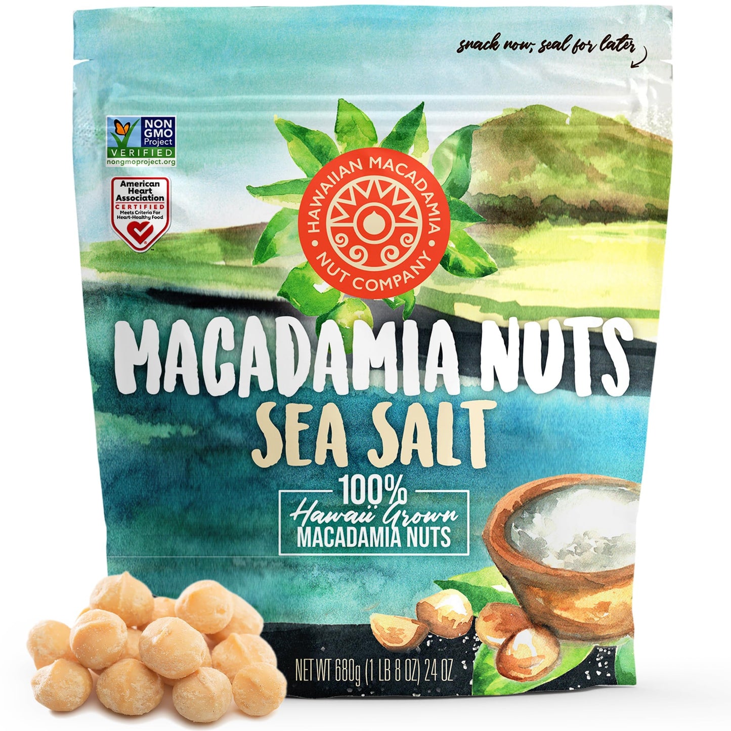 Hawaiian Macadamia Nut Company Macadamia Nuts Sea Salt 24 oz
