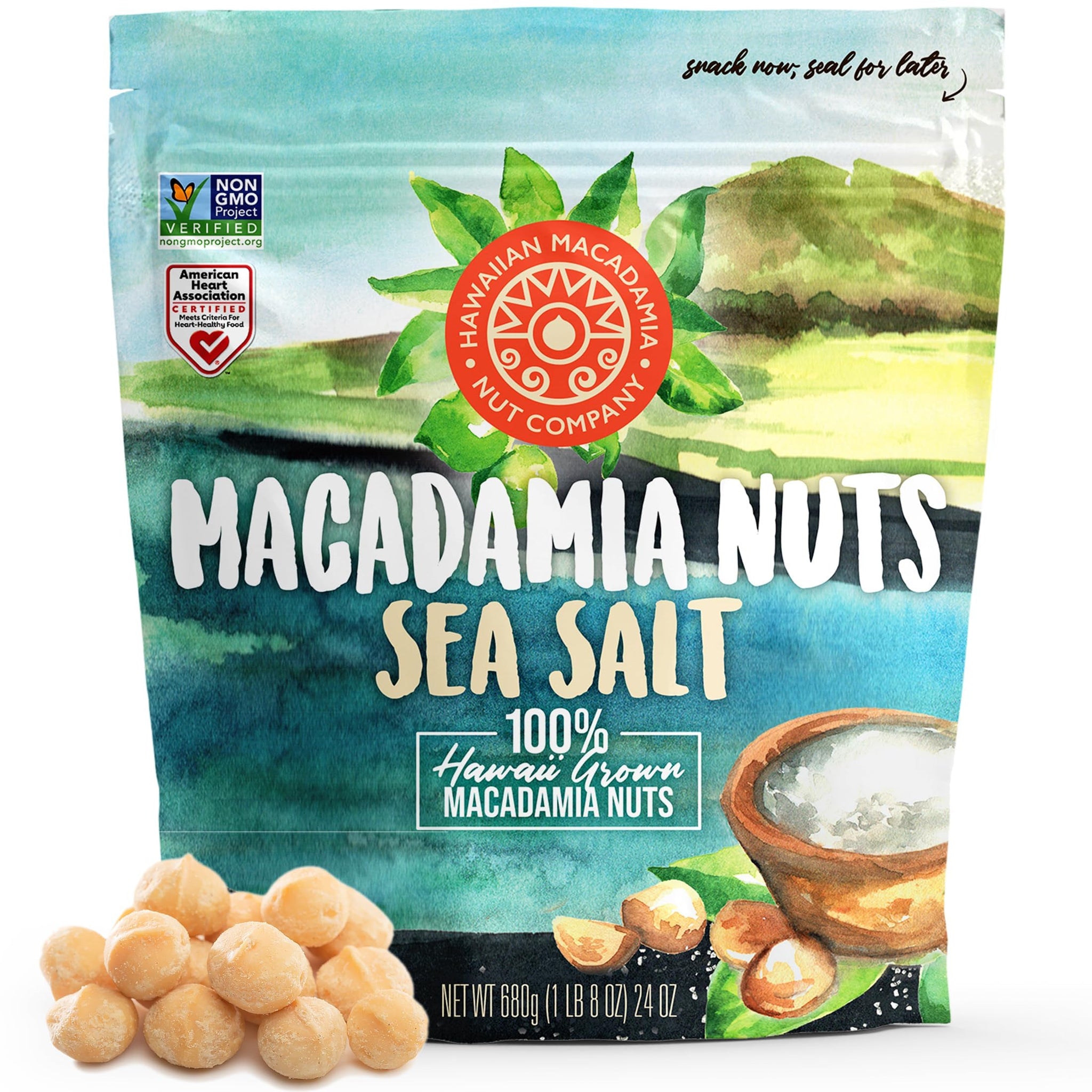 Hawaiian Macadamia Nut Company Macadamia Nuts Sea Salt 24 oz