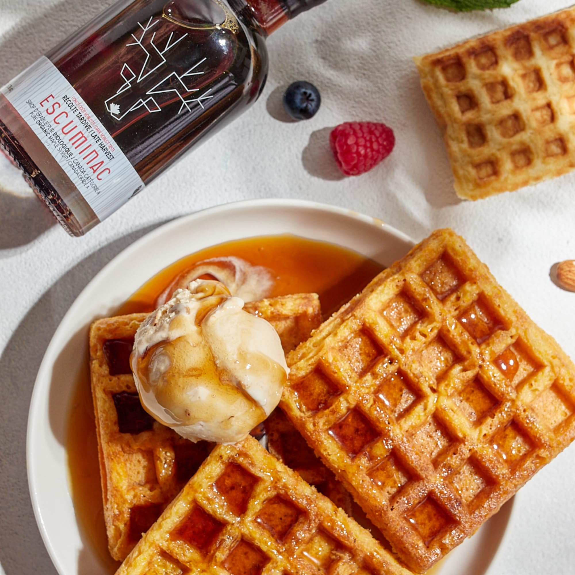 Escuminac Late Harvest Maple Syrup - Organic, Grade A Canada | Dark Robust Taste | 16.9 fl oz Glass Bottle | 100% Pure Canadian Syrup | Gourmet Gift