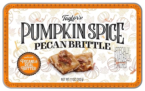 Pumpkin Spice Pecan Brittle Decoractive Tin, 2/11 oz Tins