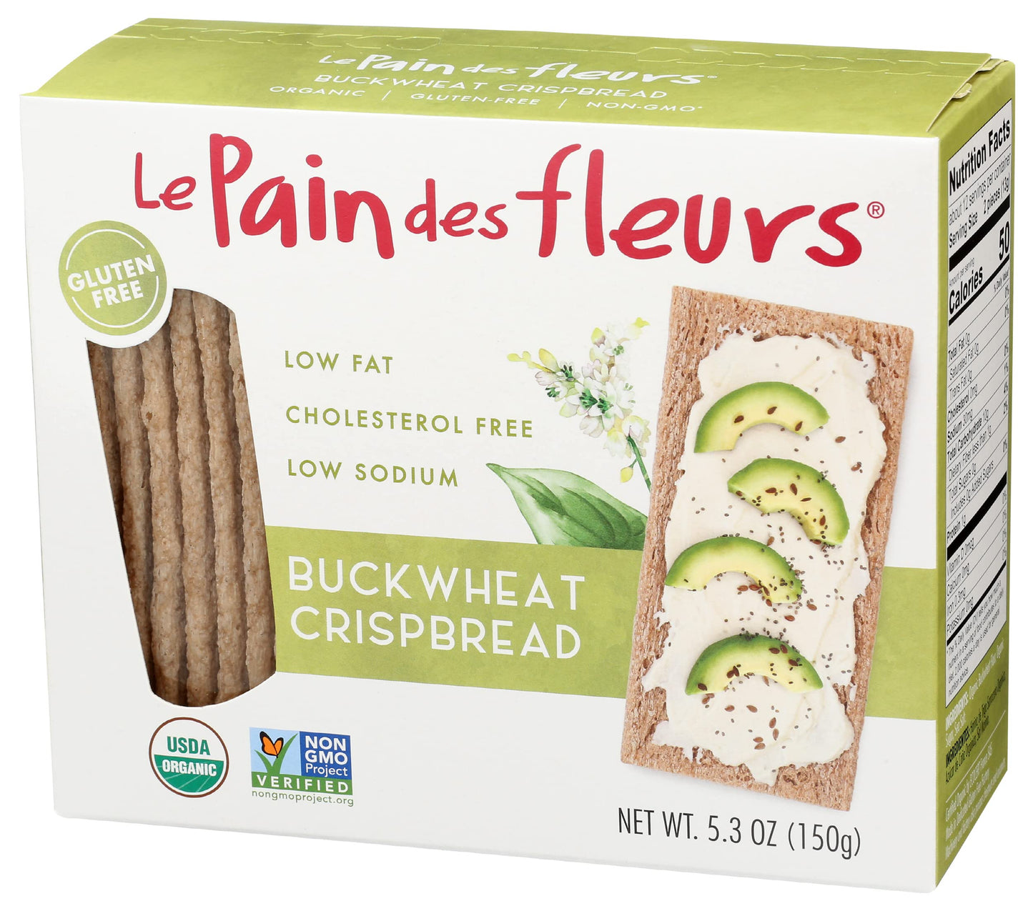 Le Pain des Fleurs Crispbread, Buckwheat, 5.3 ounce