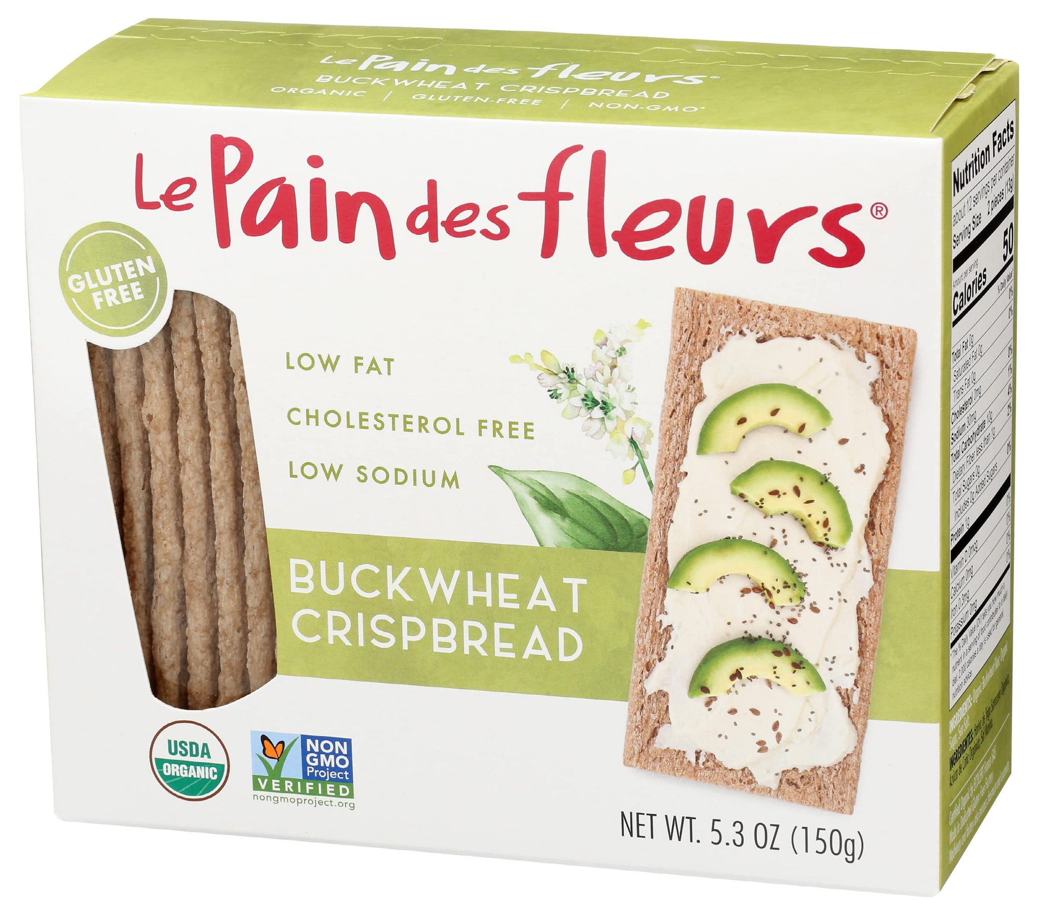 Le Pain des Fleurs Crispbread, Buckwheat, 5.3 ounce