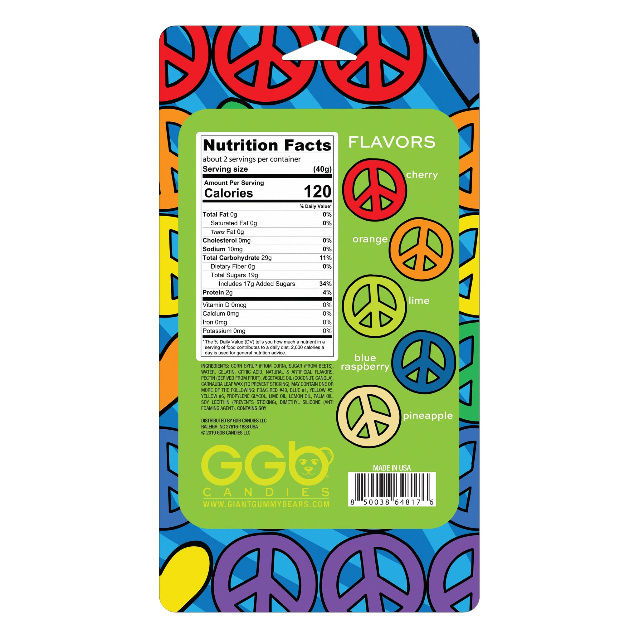 Gummy Peace Sign - A Sweet Symbol of Harmony and Flavorful Fun from GGB Candies! (3 Ounce)