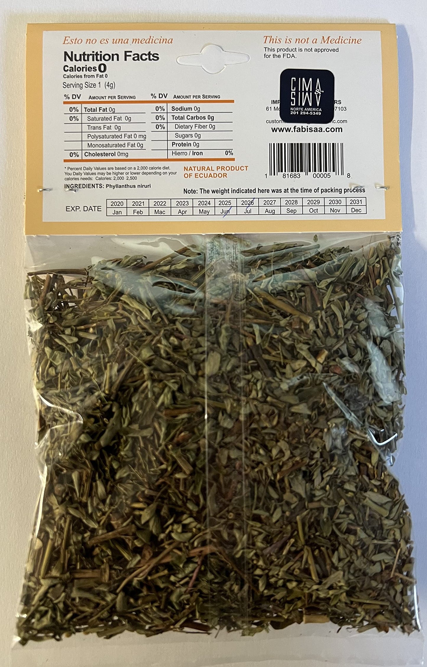Chancapiedra Stonebreaker Tea -Phyllanthus Niruri- 1 oz. Natural Product