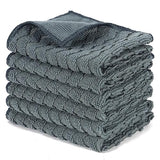 INFICRIME Microfiber Dual-Sided Cleaning Cloths, 6 Pack 12 x 12 Inch Reusable Dish & Cleaning Towels, Soft & Textured All-Purpose Cleaning Rags