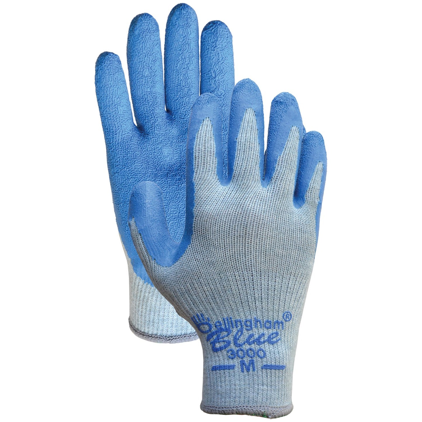 Bellingham® Blue™ Premium Latex Work Gloves - X-Large - Natural Rubber Palm - Blue/Gray