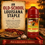 Cajun Chef Hot Sauce 34 oz, Louisiana Cajun Cayenne Pepper Sauce, Mild Heat Hot Sauce for Gumbo, Seafood, Soups, Wings, Pizza, BBQ, Fried Foods