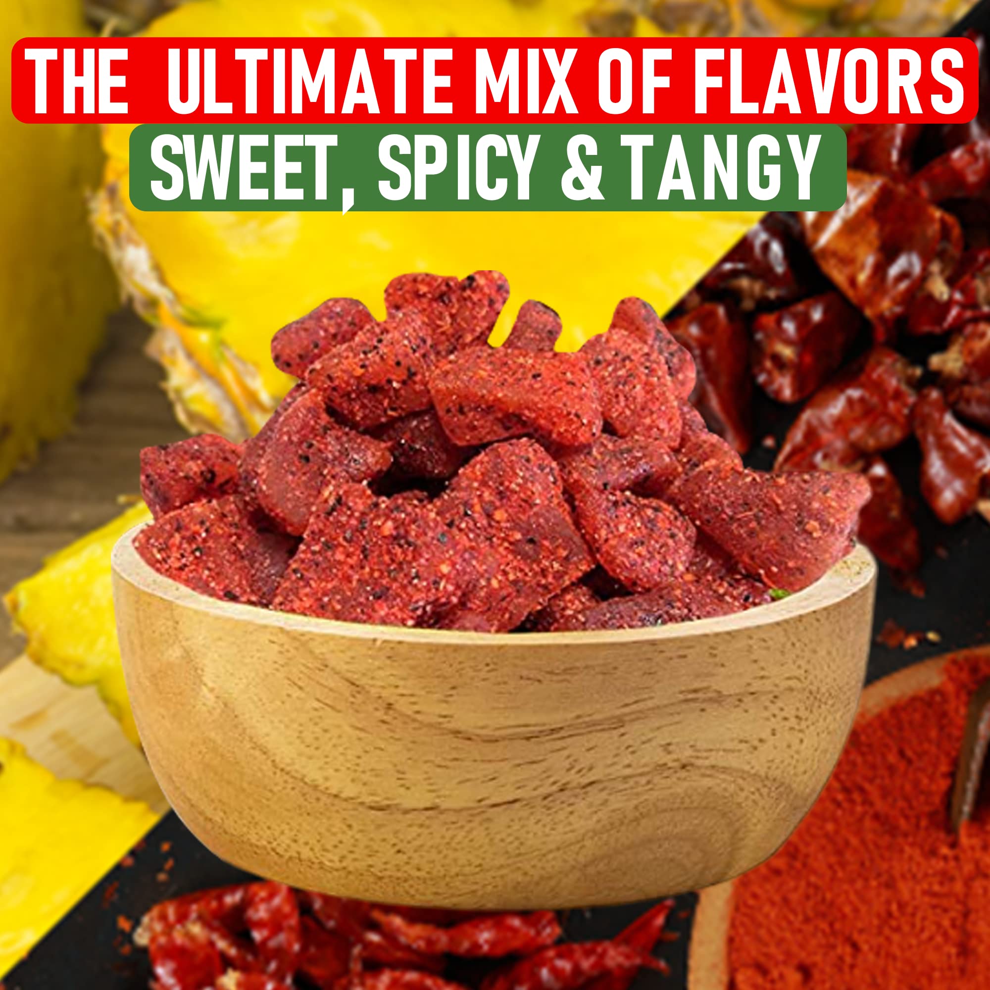 Dried Chili Pineapple Mexican Candy, 8.5 oz, Natural Soft Dry Chunks, Traditional Dulce Mexicano, Sweet and Spicy Flavor, by Don Turinos