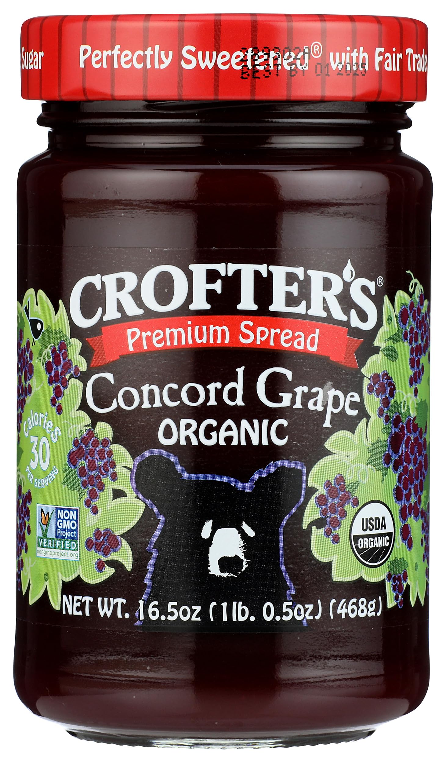 Crofters Organic Concord Grape Premium Spread, 16.5 Oz Jar