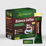 Slimessia Balance Coffee, Medium Roast Instant Coffee with Botanicals, 20 Single Sticks, 7 oz
