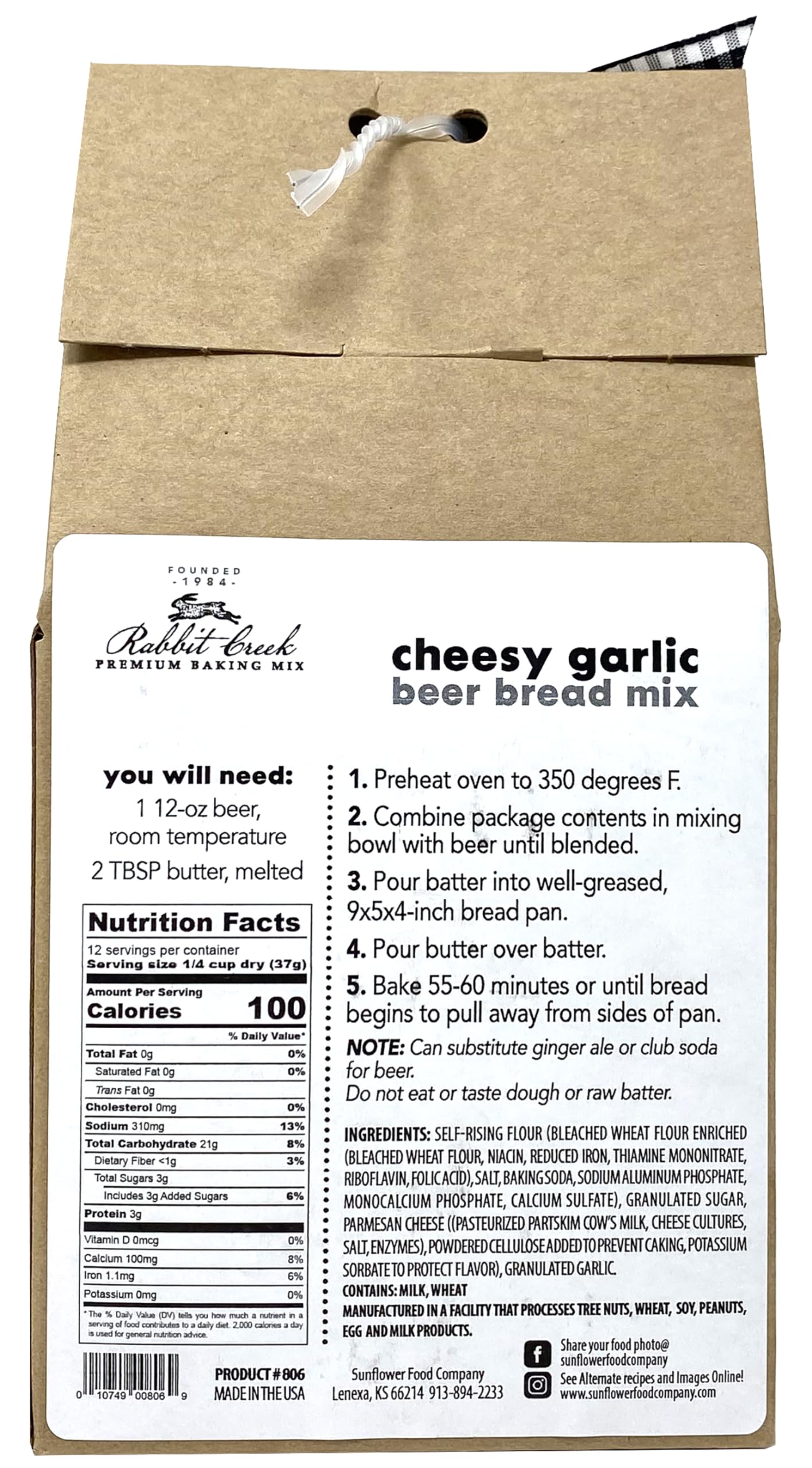 Rabbit Creek Beer Bread Mix Variety Pack of 3 - Cheesy Jalapeno, Cheddar Bacon & Cheesy Garlic Beer Bread Mix