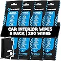 Fortress Car Interior Wipes with Microfiber Cloth (25 ct, Pack of 8) for Car Interior Cleaning, Dashboard, Seats, Detailing, and Steering Wheel