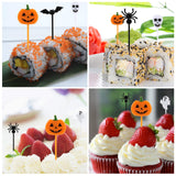 100 PCS Halloween Picks Plastic Halloween Party Cupcake Toppers Appetizer Picks