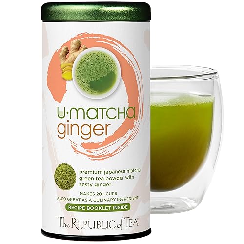 The Republic of Tea U-Matcha Ginger Tea, 1.5 Ounces / 20+ Cups, Matcha Tea Powder