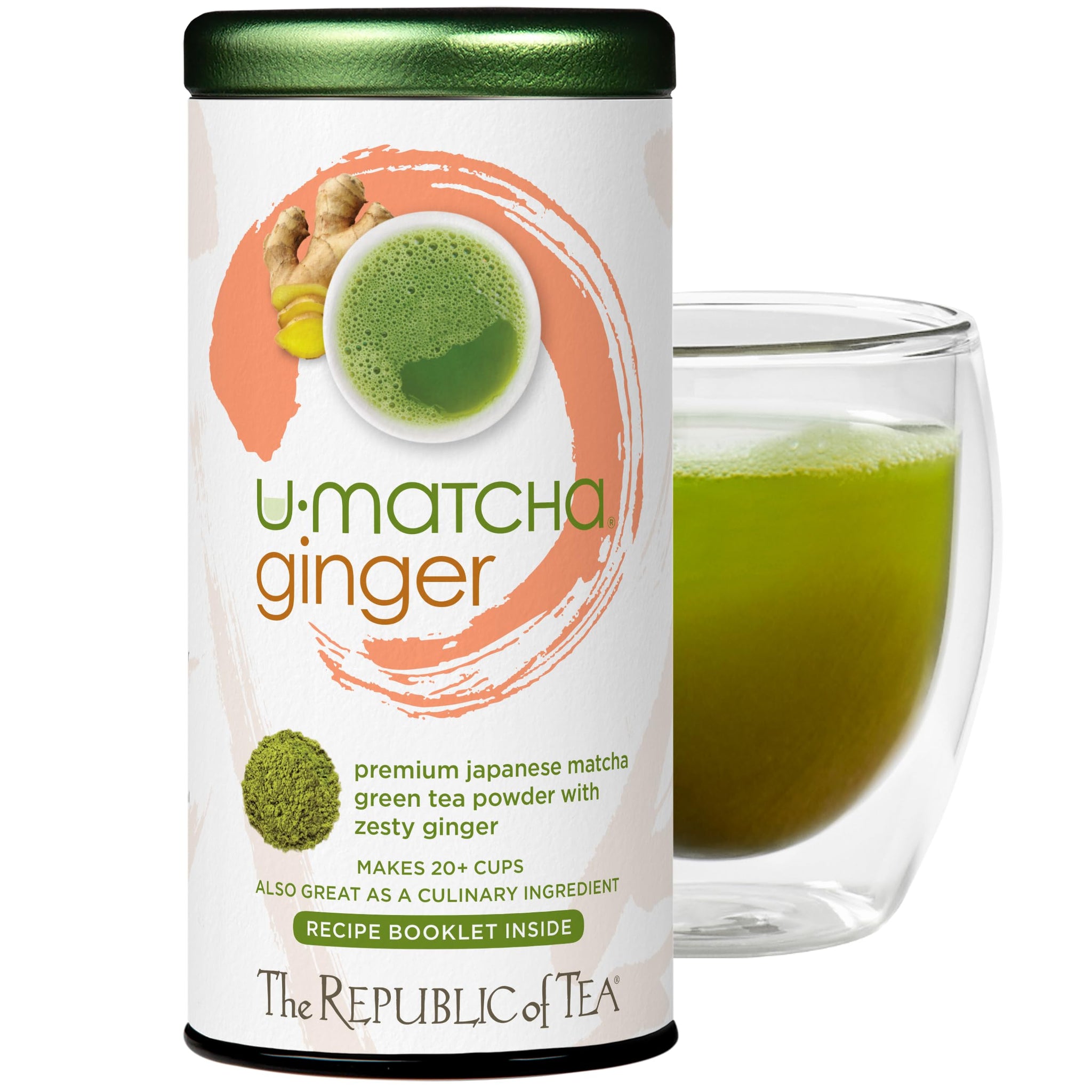 The Republic of Tea U-Matcha Ginger Tea, 1.5 Ounces / 20+ Cups, Matcha Tea Powder