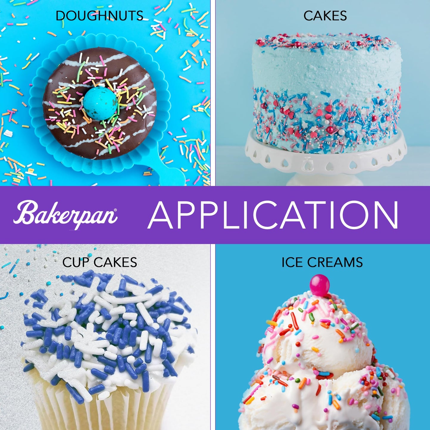 Bakerpan Blue and White Nonpareils Sprinkles - 5.1 Ounces Sprinkles For Cake Decorating - Edible Nonpareils For Cupcakes, Ice Cream, Cake Decorations