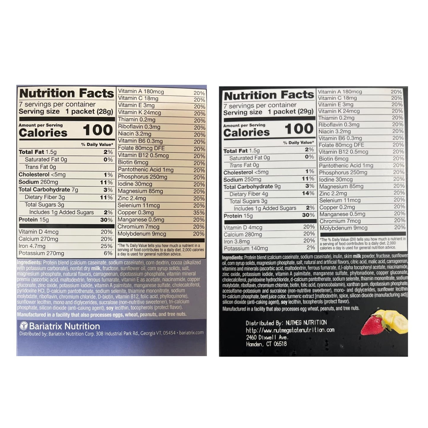 PROTIFIT - High Protein Chocolate & Strawberry Banana Pudding & Shake Mix 2 Pack, 15g Protein, Low Calorie, Low Fat, Low Carb, Aspartame Free, Idea
