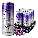 XTCY Euphoric Energy Drink, 12 FL oz, Grape Escape Flavor, 75mg Non-Extreme Caffeine, Sugar Free, Zero Calories (Pack of 4)