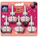 Glade PlugIns Refills Air Freshener, Scented and Essential Oils for Home and Bathroom, Crisp Cranberry Champagne, 3.35 Fl Oz, 5 Count