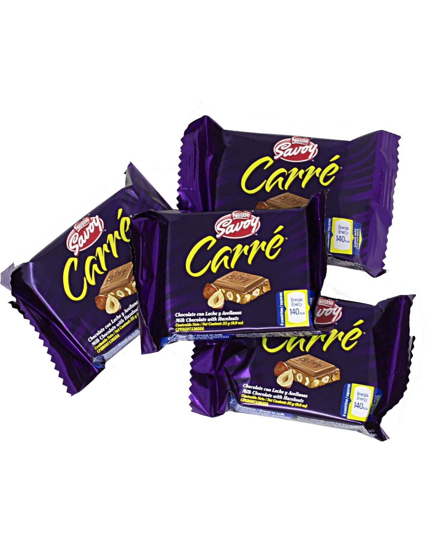 Savoy Carre Milk Chocolate with Hazelnuts - 2 Pack / 16 Count 25 g each display