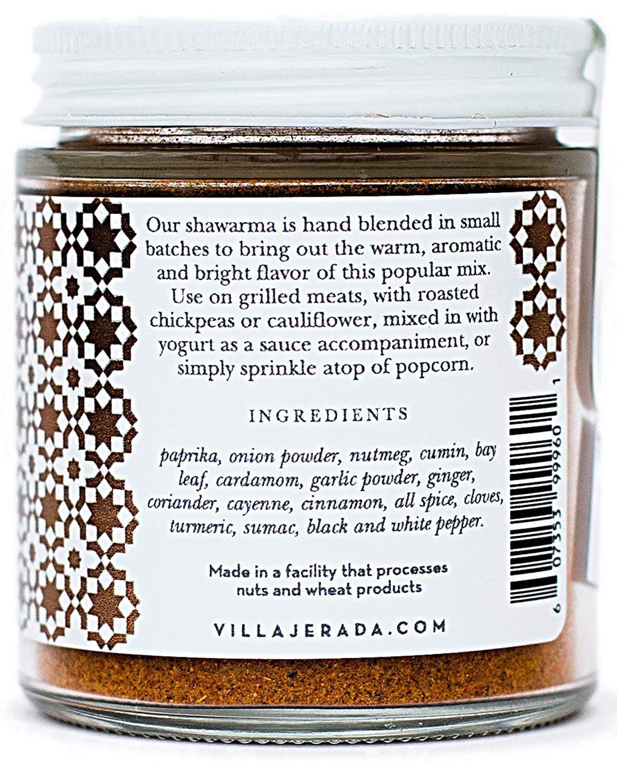 Villa Jerada, Shawarma Premium Seasoning - Aromatic Middle Eastern Spice Blend (Wonderful For Chicken, Beef, Lamb), 1.76 oz (SHAWARMA - 2 JARS *)