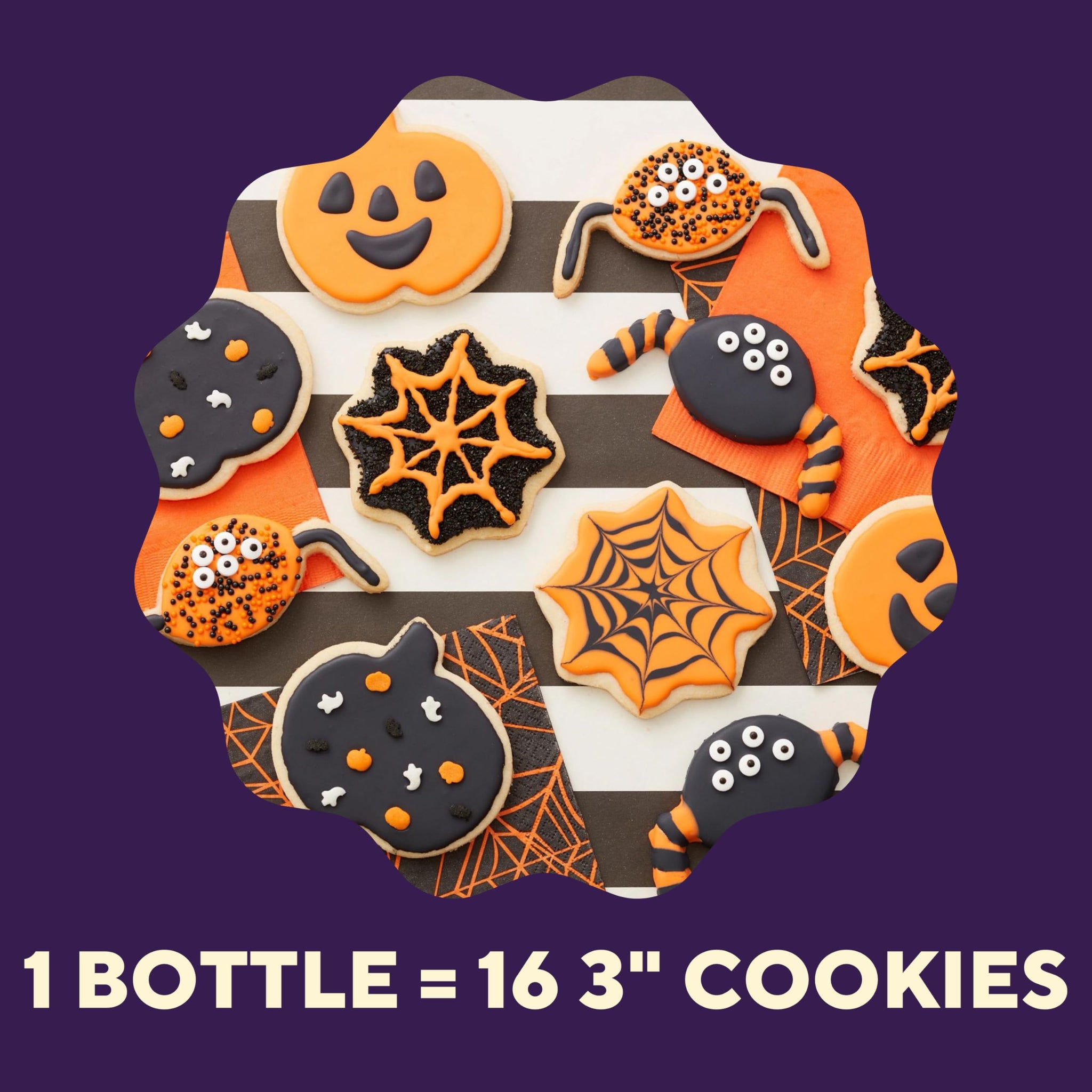 Wilton Cookie Icing, Ready-to-Use Fast-Drying Squeeze Bottle Icing for Decorating Sugar Cookies & Gingerbread, 9 oz, Black