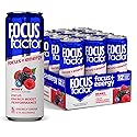 Focus Factor Energy Drink - 12 x 355ml Cans (Berry Flavour) - with Focus + Energy - Lightly Carbonated, Sugar Free, Low Calorie with Vitamins B6 & B12