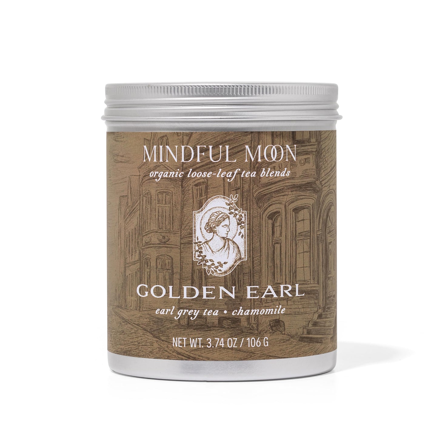 Golden Earl Herbal Tea by Mindful Moon - Earl Grey Blend with Chamomile & Natural Citrus Flavor - Caffeinated, Loose Leaf Tea (Large)