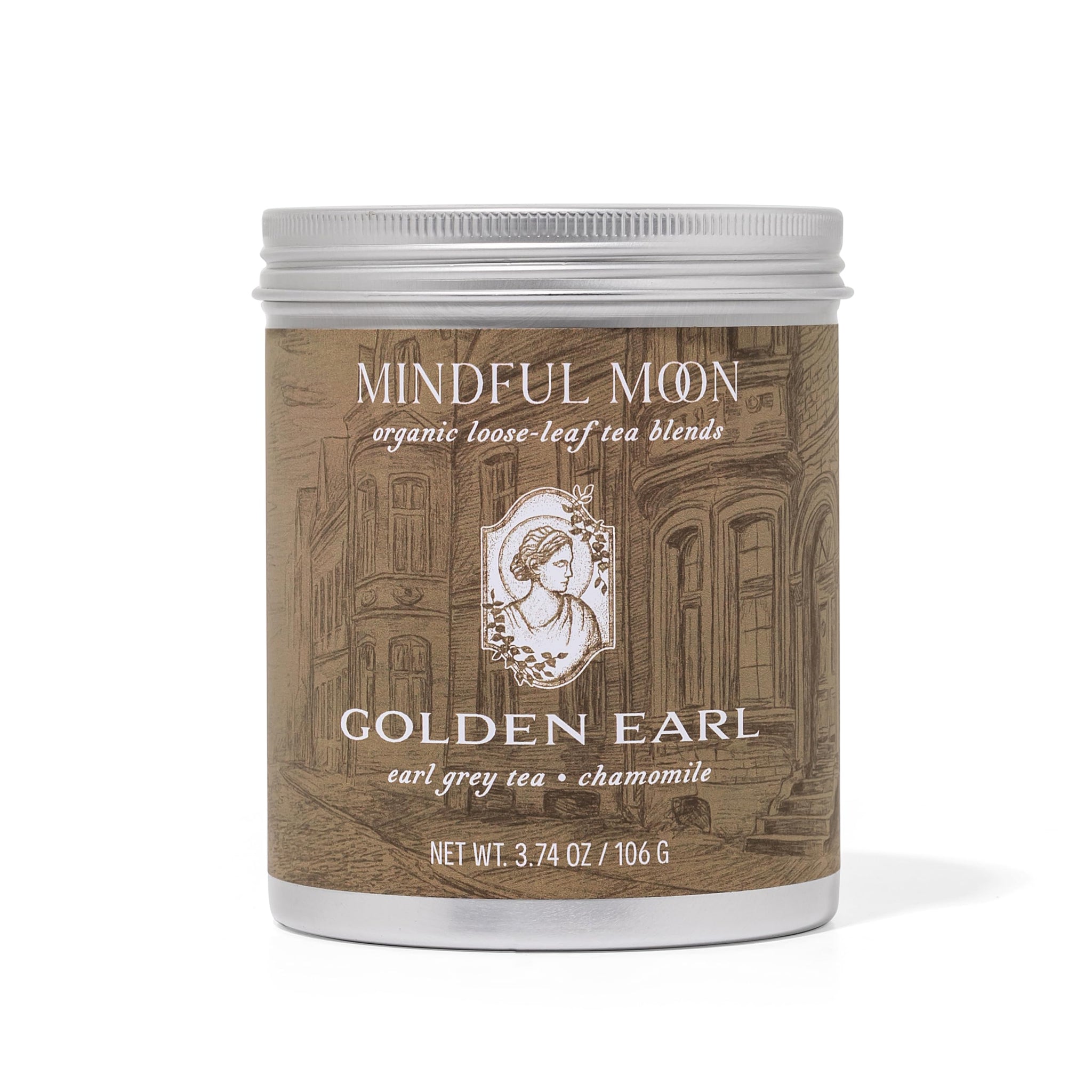 Golden Earl Herbal Tea by Mindful Moon - Earl Grey Blend with Chamomile & Natural Citrus Flavor - Caffeinated, Loose Leaf Tea (Large)