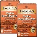 Twinings Ceylon Pure Black Tea - A Crisp, Refreshing, Formerly Orange Pekoe, Caffeinated Tea Bags, Individually Wrapped, 20 Count (Pack of 2)