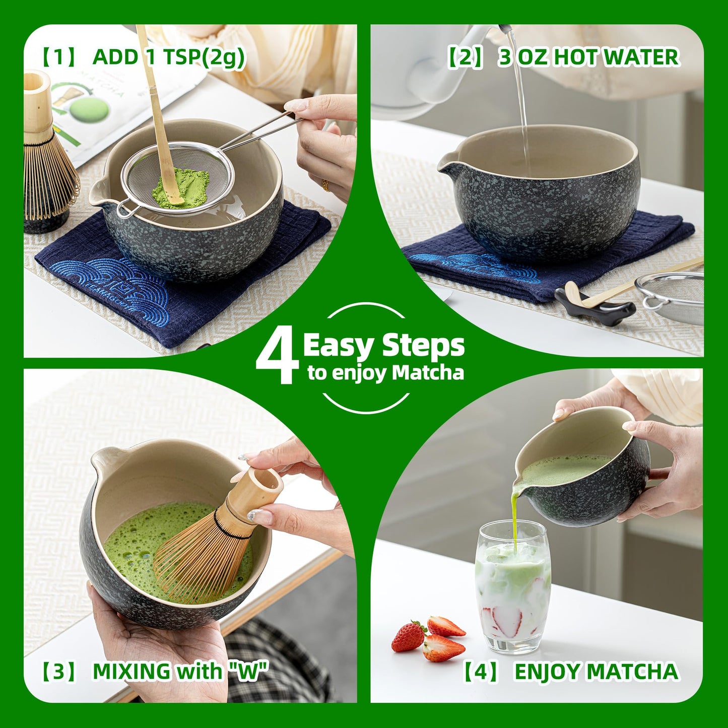 TEANAGOO Matcha Powder Ceremonial Grade, Premium Green Tea for Latte/Breakfast Beverage/Daily Green Tea, USDA Organic Ceremony Matcha Tea, Unsweetened