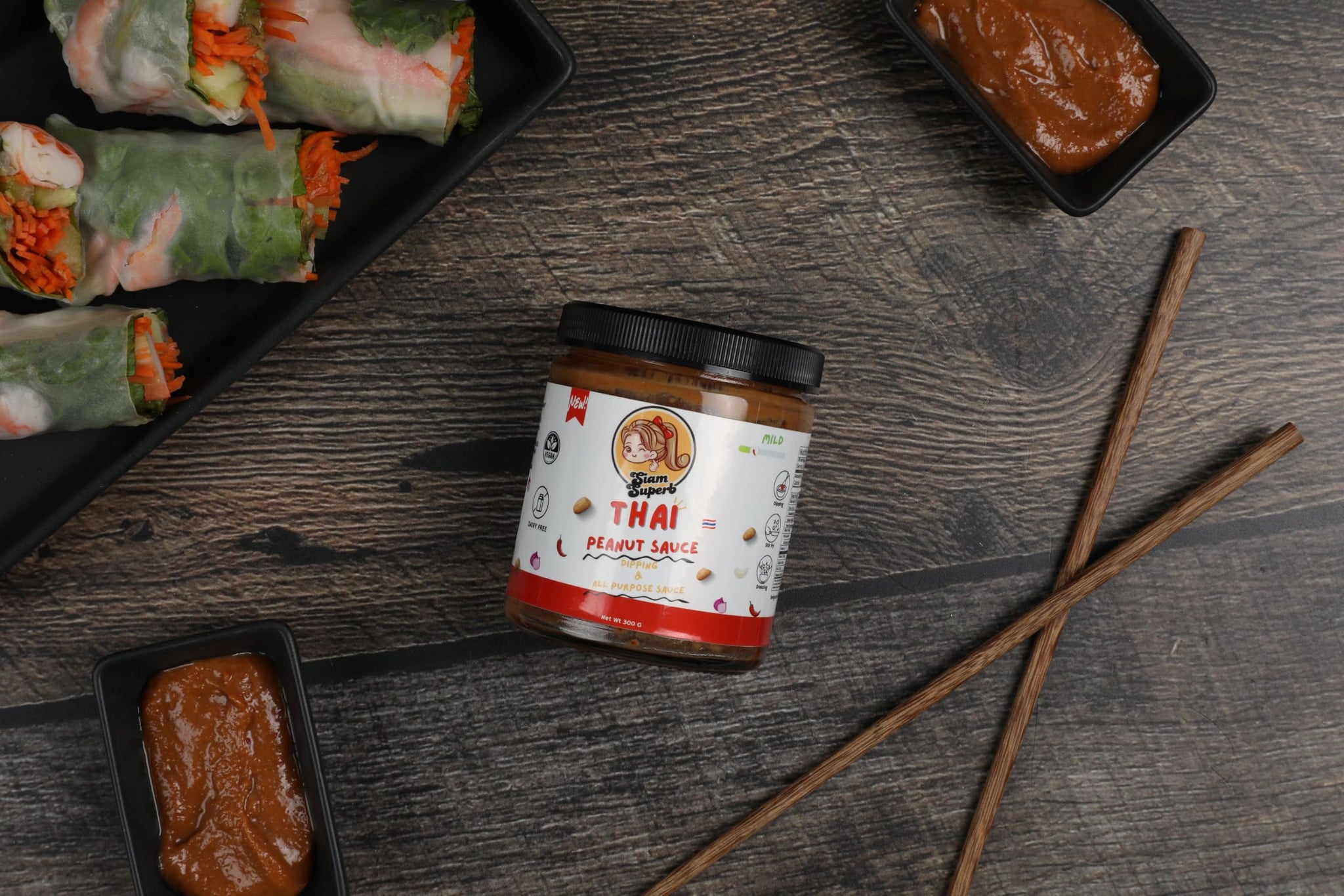 Siam Superb, Peanut sauce, Thai Peanut sauce - Perfect for Noodles, Meats, Rice seasoning, Dipping, All Purpose Seasoning Sauce and Stir Fry Sauce