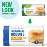 Amazon Grocery, Jumbo Flaky Butter Biscuits, 16 Oz, 8 Ct (Previously Amazon Fresh, Packaging May Vary)