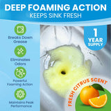 Garbage Disposal Cleaner Deodorizer Tablets - 24 Pack XL Foaming Citrus Cleaning Tablet - Sink Drain Disposer Garburator Freshener Odor Eliminator