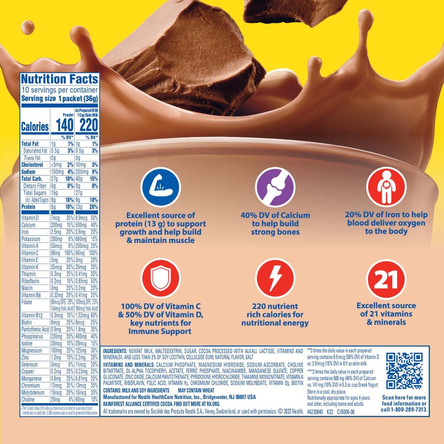 Carnation Instant Breakfast Powder, Rich Milk Chocolate, 10 pk (Pack of 2)