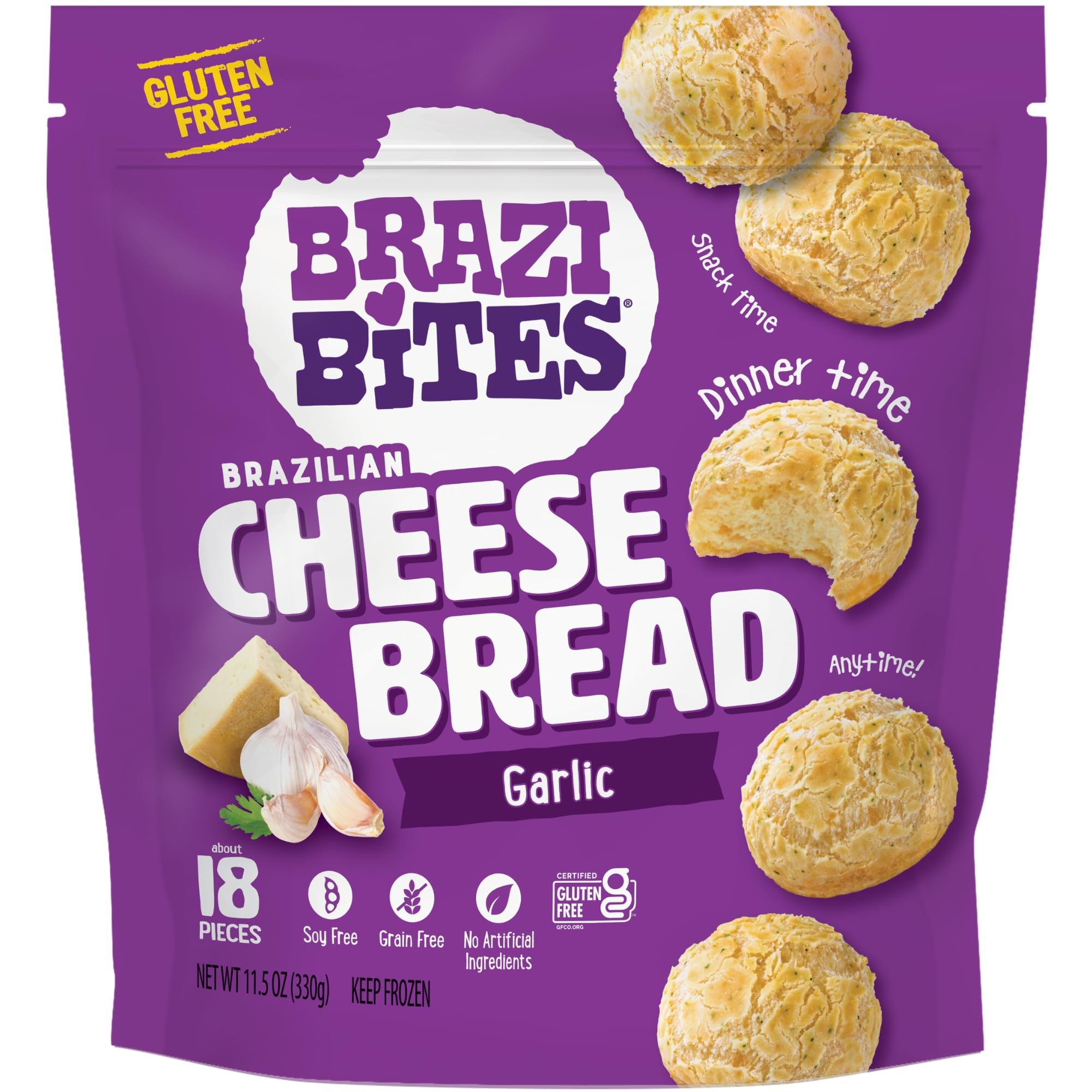 Brazi Bites Garlic Asiago Brazilian Cheese Bread, 11.5 OZ