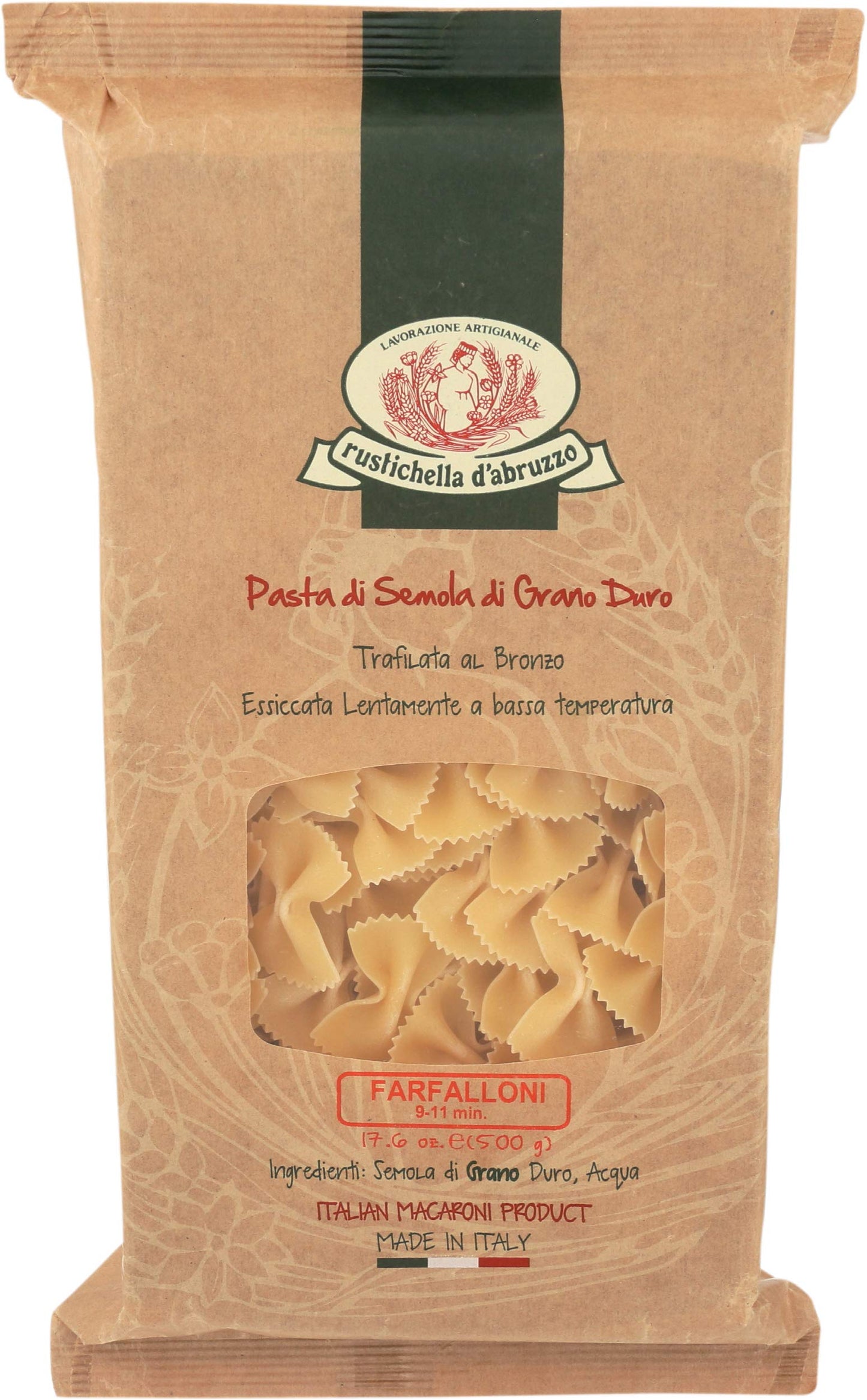 Rustichella D' Abruzzo Farfalloni Durum Wheat Pasta in Tray, 1.1 Pound