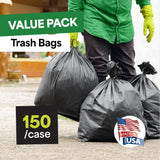 EconoHome Commercial 55-60 Gallon Garbage Bags - High Density Extra Large Trash Bags - 40x54" 17 Micron - Industrial Plastic Can Liners for Light