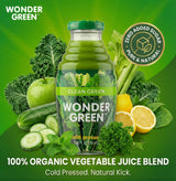 Wonder Green 100% Organic Clean Green Cold Pressed Juice, 8.45 oz (6 Pack) | Kale & Vegetable Juice Blend, All Natural, No Additives or Preservatives