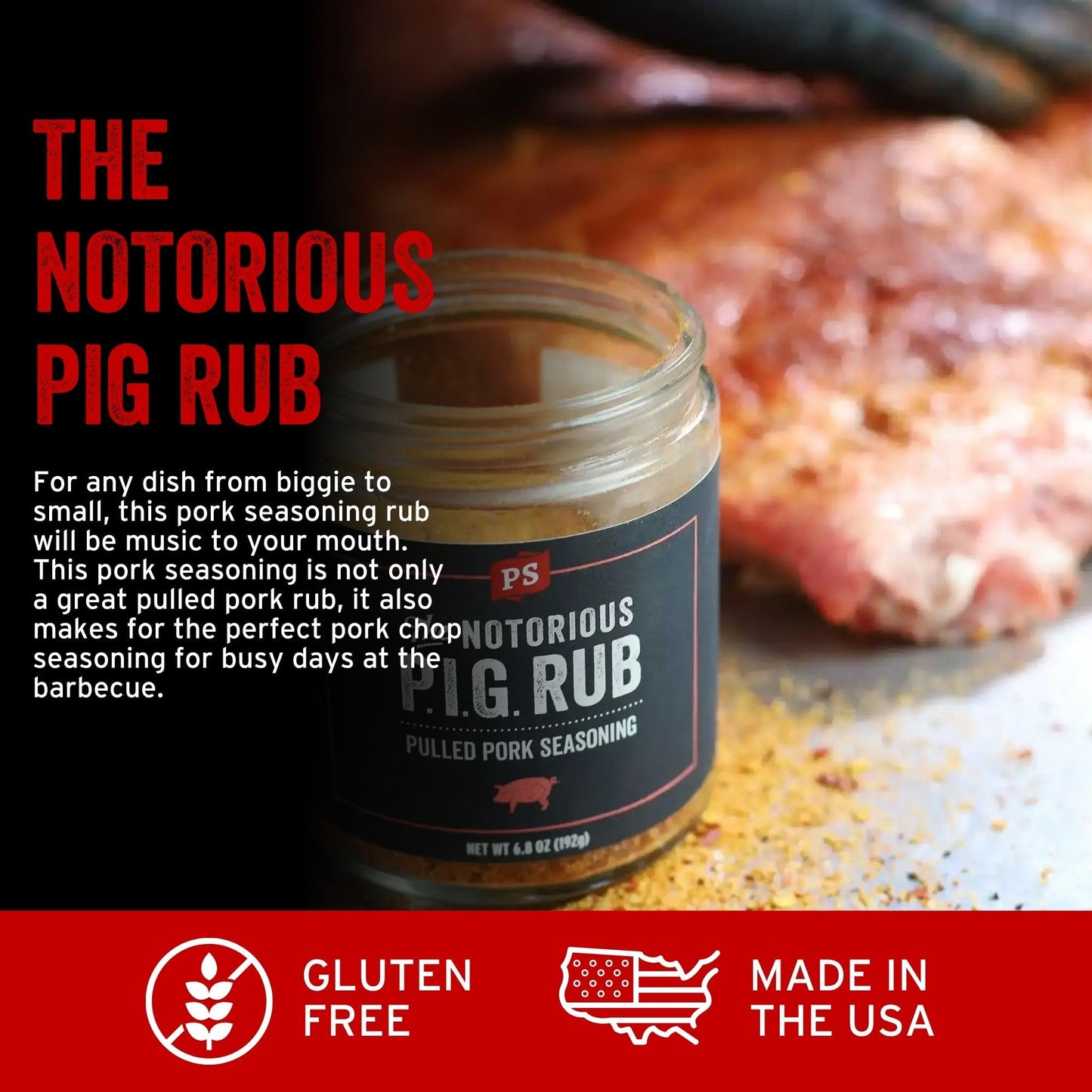PS Seasoning Notorious PIG Sweet Brown Sugar Pulled Pork Rub 2 pack - Smoky BBQ Pork Butt Seasoning for Ribs, Shoulder and Chops - Barbecue Dry Rub